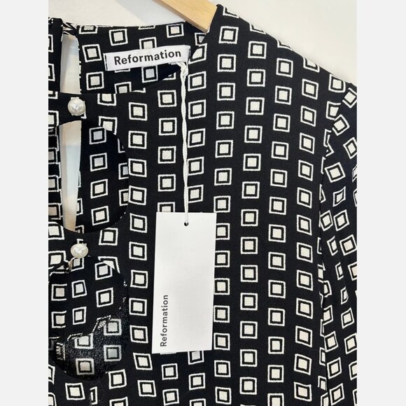 Reformation Killian Dress Classic Neutral black white Size Small NEW Pearls *f67 - Picture 7 of 16